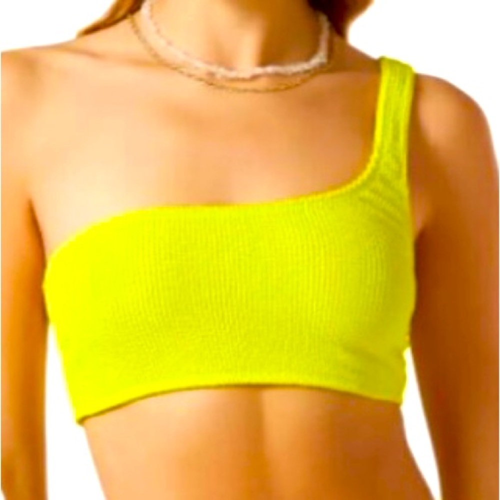 Good American Always Fits Bikini Top One Shoulder Size Large New